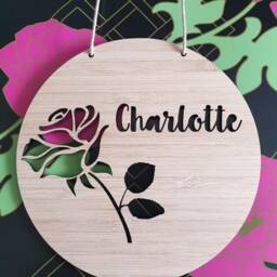 Rose Personalised Wooden Wall/Door Hanging-Wall Hanging-Kids Door Sign-Custom Name-Kids Gift-Baby Gift-Lasercut-Plaque-Nursery Decor - thumbnail 3