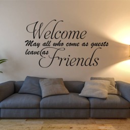 "Welcome Guests Leave Friends Quote Wall Decal - Living Room Decor - 31""H X 55" - thumbnail 3