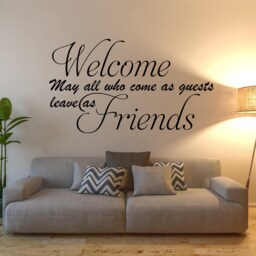 "Welcome Guests Leave Friends Quote Wall Decal - Living Room Decor - 31""H X 55" - thumbnail 2