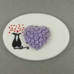 Cat Soap Dish, Ceramic Holder, Draining Saver, Cat Lover Gift, Bathroom Accessories, Clay Dish - thumbnail 2