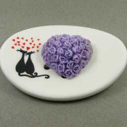 Cat Soap Dish, Ceramic Holder, Draining Saver, Cat Lover Gift, Bathroom Accessories, Clay Dish - thumbnail 3