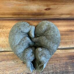 stine Garden Pair Of Loving Cuddling Rabbits Hare Detailed Ornament - thumbnail 3