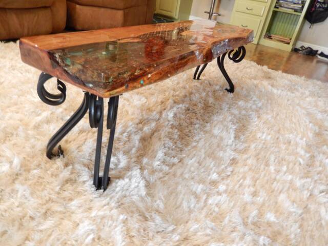 Live Edge Epoxy River Walnut Coffee Table - image 1