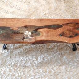 Live Edge Epoxy River Walnut Coffee Table - thumbnail 2