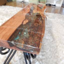 Live Edge Epoxy River Walnut Coffee Table - thumbnail 3