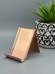 Hammered Copper Business Card Holder Square Vertical Desk Display - thumbnail 1