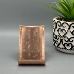 Hammered Copper Business Card Holder Square Vertical Desk Display - thumbnail 3