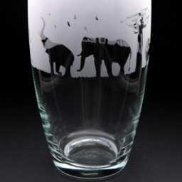 Safari Glass Botanica Vase - Etched Engraved Glassware Home & Bar Decor - thumbnail 2