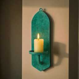 Oxidized Brass Wall Sconce - Polished Candle Holder, Handmade Moroccan Sconce, Rustic D??cor, Lighting Duty Free - thumbnail 4