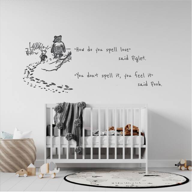 How Do You Spell Love Said Piglet, Sticker Winnie The Pooh, Wall Art Decal, Transfer, Mural, Rental Friendly, Interior Or Exterior Use - image 1