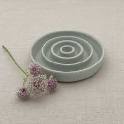 Eco-Friendly Handmade Stoneware Soap Dish - Spiral Design - Earth Ocean Inspired - thumbnail 1