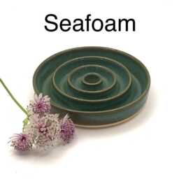 Eco-Friendly Handmade Stoneware Soap Dish - Spiral Design - Earth Ocean Inspired - thumbnail 4