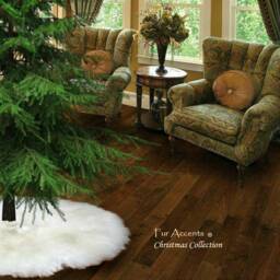 Classic Round Christmas Tree Skirt - Faux Fur Snow White Sheepskin Shag Holiday Decoration Soft Luxury All Sizes Made in Usa - thumbnail 2