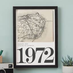 Black & White Custom Map Print, Wall Art Gift For Him, Birthday Him - thumbnail 2