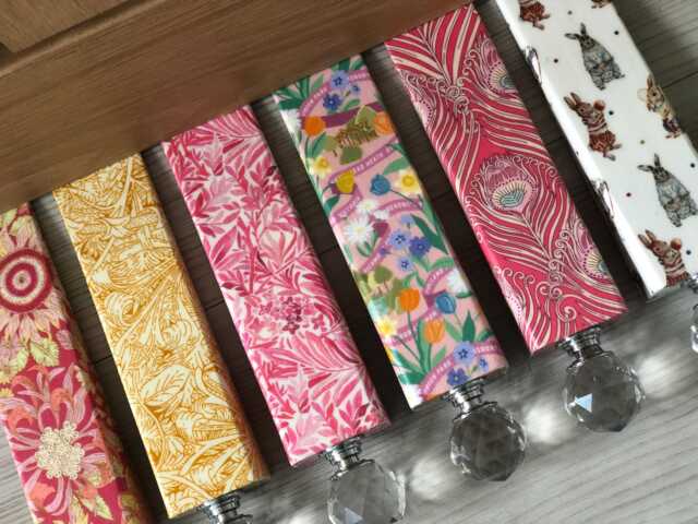 Liberty Print Hardwood Door Stop Wedge Glass Or Wood Knob - image 1