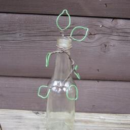 Columbine Flower Twisted Wire in A Glass Bottle - thumbnail 3