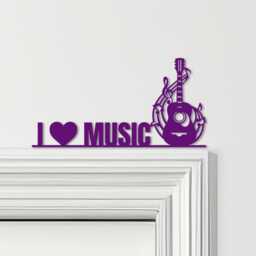 Door Topper I Love Music Guitar Notes Various Colours Decorative Sign - Novelty Wall Decor, Frame Art, Art - thumbnail 4
