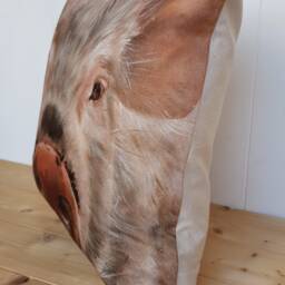 Pig Face Cushion Wendy Darker Art Print Pillow, Cover Only Or + Pad - thumbnail 3