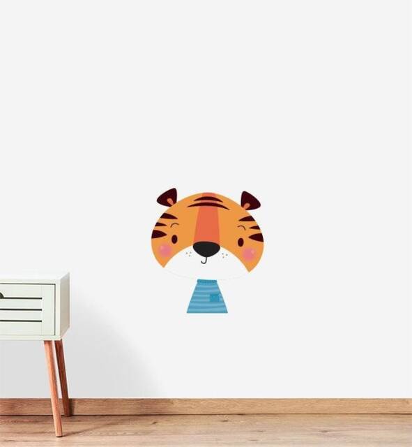 Tiger Portrait Wall Sticker Decal - Nursery Stickers, Animal Decals, Home Decor, Baby Room, Art, Girl, Boy