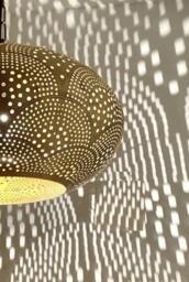 Moroccan Brass Pendant Lamp, Bohemian Home Decor Lighting - thumbnail 2