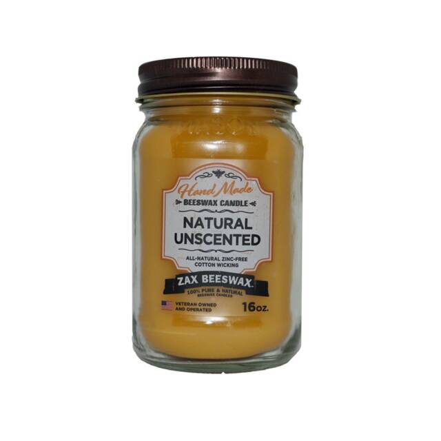Pure Beeswax Mason Jar Candle - 16 Oz