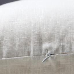 White Linen Oversized Lumbar Pillow Cover With Fringe - thumbnail 4