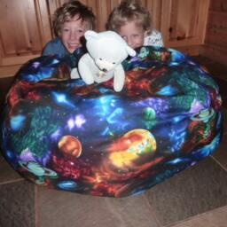 Planet Bean Bag Cover - Mars, Venus, Saturn, Mercury, Jupiter, Uranus, Moon, Stars, Solar System, Space, Blue, Etsy Kids Gifts Under 75 - thumbnail 3