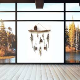 Handmade Fall Wall Hanging, Decor, Rustic Wall Decor, Wreath, Autumn Pinecone Thanksgiving Driftwood Art - thumbnail 4