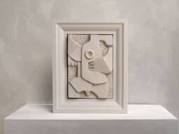 Geometric Plaster Sculpture Abstract Nature Wall Art, Wabi Sabi Decor - thumbnail 1