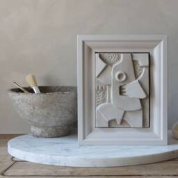 Geometric Plaster Sculpture Abstract Nature Wall Art, Wabi Sabi Decor - thumbnail 2
