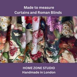 Floral Printed Cotton Fabric Curtains Rijksmuseum Style Custom Pencil Pleat - thumbnail 2