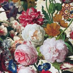 Floral Printed Cotton Fabric Curtains Rijksmuseum Style Custom Pencil Pleat - thumbnail 3