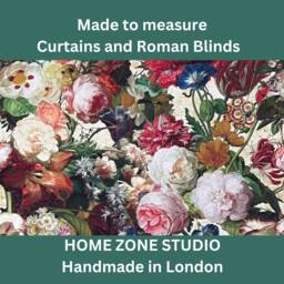 Floral Printed Cotton Fabric Curtains Rijksmuseum Style Custom Pencil Pleat - thumbnail 1