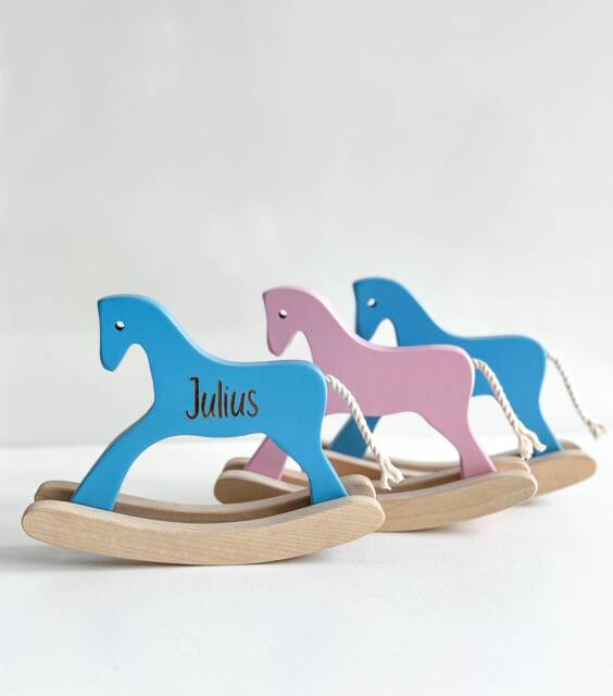 Personalized Wooden Toy Horse - Natural Toys For Toddlers, Waldorf Animals, Nursery Decor - image 1