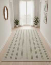 Handmade Flatweave Olive Green Petals Kilim Rug, Modern Boho Decor - thumbnail 1