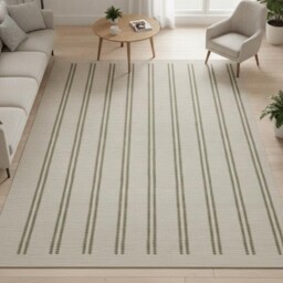 Handmade Flatweave Olive Green Petals Kilim Rug, Modern Boho Decor - thumbnail 4