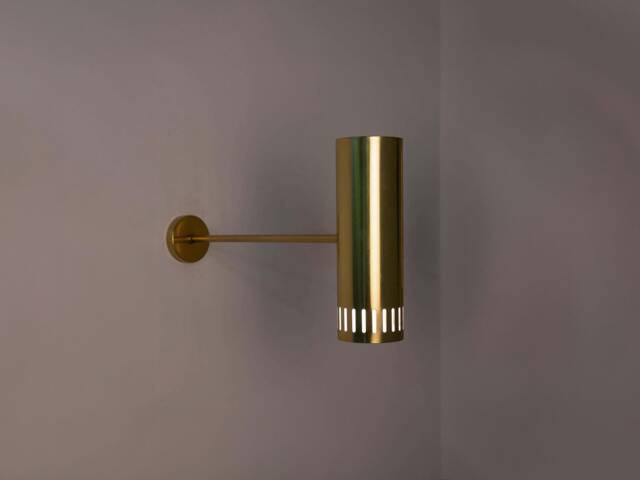Scandinavian Bedroom Sconce Lighting Fixture, Mid Century Brass Wall Sconce, Bedside Light, Indoor Lamp Shade - image 1