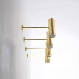 Scandinavian Bedroom Sconce Lighting Fixture, Mid Century Brass Wall Sconce, Bedside Light, Indoor Lamp Shade - thumbnail 3