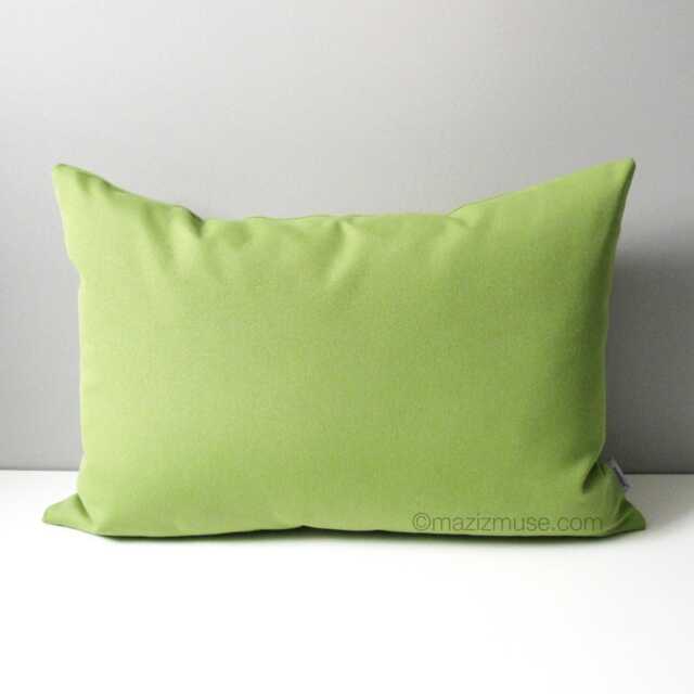 Decorative Ginko Sunbrella?? Outdoor Pillow Cover, Pistachio Green Scatter Cushion Covers For Porch & Patio Chairs By Mazizmuse - image 1