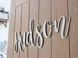 Baby Name Plaque - Door Sign Nursery Decor Wedding Wooden Wall Art Shower Gift Newborn Mr & Mrs Personalised - thumbnail 1