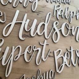 Baby Name Plaque - Door Sign Nursery Decor Wedding Wooden Wall Art Shower Gift Newborn Mr & Mrs Personalised - thumbnail 3