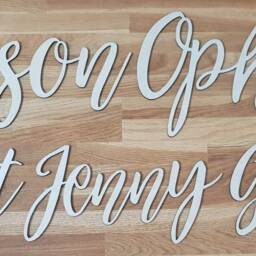 Baby Name Plaque - Door Sign Nursery Decor Wedding Wooden Wall Art Shower Gift Newborn Mr & Mrs Personalised - thumbnail 2