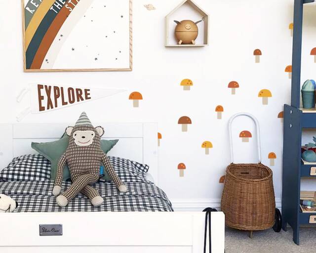 Mushroom Wall Decals - Nursery Stickers, Boho Decor, Art, Removable Decor For Kids Room - image 1