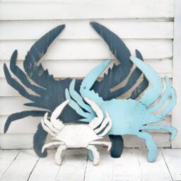 Beach Crab Sign Wooden Giant Wall Art 3 Sizes, Up To 45 - thumbnail 3