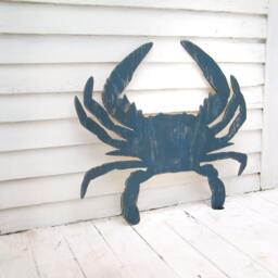 Beach Crab Sign Wooden Giant Wall Art 3 Sizes, Up To 45 - thumbnail 1