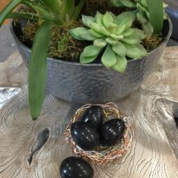 Handcrafted Mixed Metals Wire Bird Nest Sculpture, Desk Decor - thumbnail 3