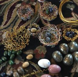 Handcrafted Mixed Metals Wire Bird Nest Sculpture, Desk Decor - thumbnail 1
