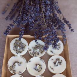 Set Of 9 Tealight Candles Infused With Levander Blossoms. Handmade Natural Soy Wax Essential Oil. Aromatherapy. Wedding Favor - thumbnail 2