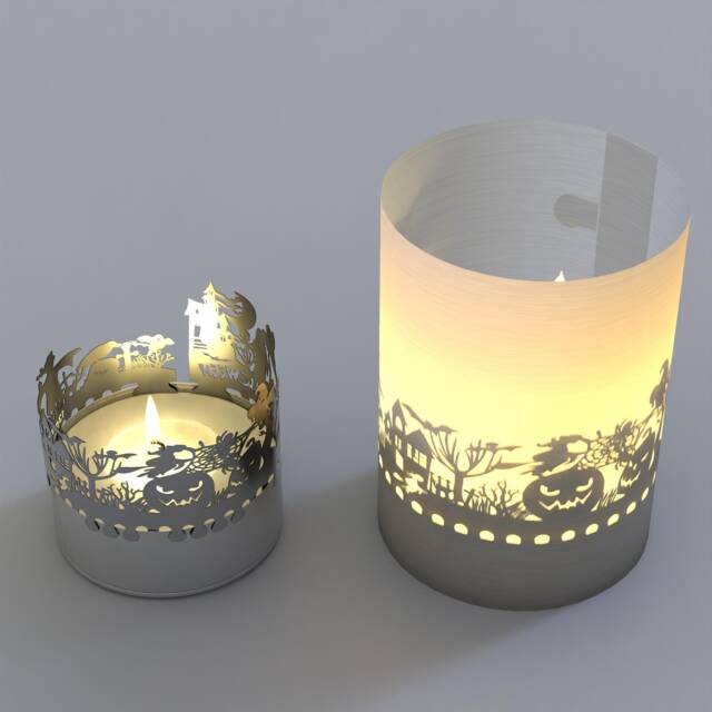 Halloween Gift Tube Shadow Play Haunting Motif Candle For Spooky Decor - Creates Captivating Play Perfect Gift - image 1
