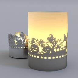 Halloween Gift Tube Shadow Play Haunting Motif Candle For Spooky Decor - Creates Captivating Play Perfect Gift - thumbnail 3